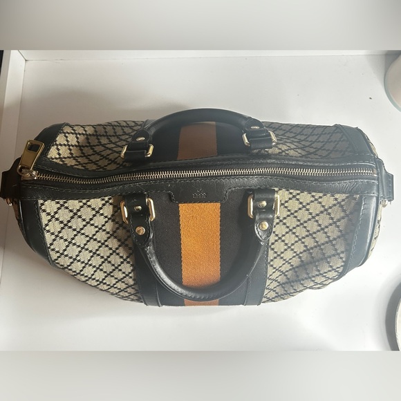 Gucci Diamante Boston Crossbody Canvas Leather Bag - Picture 3 of 14